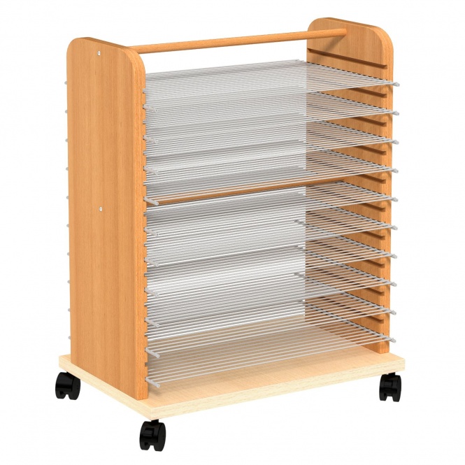 Bildertrockenwagen, 80 cm hoch, 61x40 cm (B/T), 10 Trockengitter,